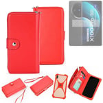 2in1 cover wallet + bumper for Vivo X100 Pro Phone protective Case red