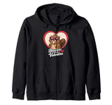 Beavers Are My Valentine Cute Beaver Heart Valentines Day Zip Hoodie