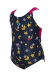 arena Maillot de Bain Space Cats pour Filles, Bleu (Navy-freak Rose), 1-2 ans