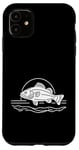 Coque pour iPhone 11 Line Art Poisson Aquariste & Ichtyologiste Doré jaune