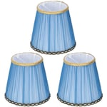 3 pièces abat-jour en tissu E14 ClipOn abat-jour pour bougie lustre applique murale lumière de Table décor intérieur (bleu foncé) - Jeffergarden