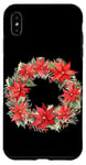 Coque pour iPhone XS Max Poinsettia Rouge Vert Noël Hiver Fleur Vacances