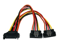 Startech.Com 6In Latching Sata Power Y Splitter Cable Adapter - M/F - 6 Inch Serial Ata Power Cable Splitter - Sata Power Y Cable Adapter - Strömdelare - Sata-Ström (Hane) Till Sata-Ström (Hona) - 15.24 Cm - Sprintlåsning - För P/N: Hsb13satsasb, Hs