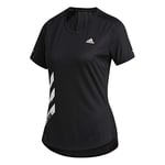 Adidas Run It Tee 3S W T-Shirt (Short Sleeve) - Black, Large