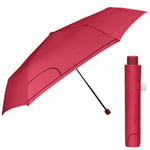 PERLETTI Parapluie Pliant Super Slim Manuel Femme - Parapluie Mini Compact Léger Coupe Vent pour Voyage - Petit Parapluie Pliable Résistant Rouge Incassable Unisex - Diamètre 91 cm (Rouge)