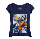 T-Shirt Femme Col Echancré Dragon Ball Z Cooler Fights Freezer Manga Anime