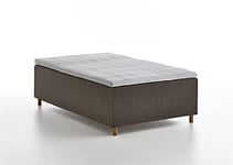 Atlantic Home Collection Lit Coffre Hana avec Matelas à Ressorts ensachés Marron 90 x 200 cm