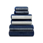 GC GAVENO CAVAILIA Large Bath Sheet Towels 2 Pack - 100% Egyptian Cotton Bathroom Towel Set - Highly Water Absorbent & Quick Dry Extra Large Bath Towel - Easycare & Durable - Navy