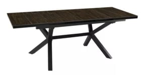 Table de jardin extensible Absolu Proloisirs HPL mat coloris Bambou châssis graphite P.100 cm x L.180/240 cm x H.77 cm