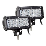 AUXTINGS 2 pièces 18cm 36W LED Barre Lumineuse inondation Spot 6000K extérieur étanche Offroad LED Lampe de Travail pour Off-Road Véhicules 4x4 ATV Utvs