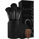 Luvia Cosmetics Brushes Brush Set Prime Vegan Pro Set Black Cosmetics brushes 12 pcs. + make-up sponge 1 pc. + cleansing pad 1 pc. + closable brush holder 1 pc. 1 Stk. (£37.70 / 1 pcs.)