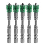 L-Yune,bolt 5pcs Single Head Magnetic Screwdriver Bit Anti-Slip Hex Electric Screw Driver Set For Power Tools (Color : Green)