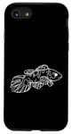 Coque pour iPhone SE (2020) / 7 / 8 Line Art Poisson & Ichtyologiste Marbre Gobie