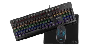 NÖRDIC RGB kit 3-i-1 Mekaniskt RGB-tangentbord Xinda Blue switch RGB-mus musmatta