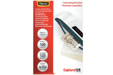 Fellowes Laminating Pouches Capture 125 micron - 100-pakke - blank - 60 x 90 mm - laminerings poser