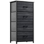 YITAHOME Commode pour Chambre à Coucher, Commode à 9 Tiroirs en Tissu Meuble de Rangement avec Dessus en Bois et Grand Espace de Rangement Chambre à Coucher, Salon,Chambre d'enfant, Grain de bois noir