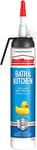 UniBond Bath & Kitchen Sealant, Mould Resistant Transparent Silicone Sealant Ideal for Showers, Toilets, Tiles, Worktops & More, Durable & Waterproof, Easy Bathroom Sealant, 1x208g Easy Pulse