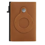 Anti-Theft Positioning Wallet Men Card Holder Mini Wallets For Airtag(Cowhide Dark Brown)