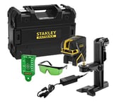 Stanley Fmht77597-1 Scpg2 Niveau Laser Croix + 2 Points Gamme FatMax - Faisceau Vert - Portée Jusqu'À 50 M Avec Cellule De Détection (Non Fournie) - Inclus Mallette Tstak + 4 Accessoires - Batterie Li-Ion Laser Vert