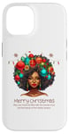 Coque pour iPhone 14 Fille noire magique à la peau brune, mélanine, sœur de Noël