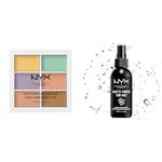 NYX Professional Makeup Palette Couleur et Correction, 6 Teintes Faciles à Estomper & Spray Fixateur, Tenue Longue Durée, Fini Mat, 60 mL