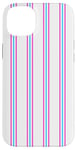 Coque pour iPhone 14 Plus Blanc Rose Bleu rayé Girly Esthétique Preppy Stripe