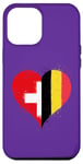 Coque pour iPhone 12 Pro Max Coeur pour Fier Suisse Belge Un Drapeau Belgique Suisse