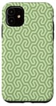 iPhone 11 Sage Green Interlocking Geometric Line Abstract Pattern Case