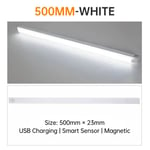 White Light 50CM indoor lighting Bande Lumineuse LED Sans Fil avec Capteur de Mouvement, Rechargeable par USB, Luminaire Décoratif d'Nik, Idéal pour une Armoire, une Cuisine ou une Chambre à Coucher, 10/20/30/50cm ""Nipseyteko