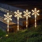 Christmas Garden Stake Lights Snowflake Decoration LED Star Outdoor Xmas Decor