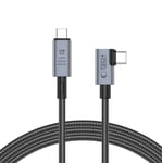 Tech-Protect USB-C til vinklet USB-C PD-kabel 240W 8K@40Gbps, 1,5m - Grå