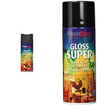 Plasti-Kote 3101 400ml Super Spray Paint - Matt Black & PKT1100 1100 400ml Super Gloss Spray Paint-Black