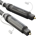 KabelDirekt – Cable optique audio avec 0% de perte de signal et capuchon de protection – 7,5 m – Câble TOSLINK vers TOSLINK (Câble fibre optique pour home cinéma, amplificateurs, PS4, Xbox, S/PDIF)