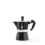Bialetti - Moka Color : Machine à expresso emblématique sur la cuisinière, Fait du vrai café italien, Pot Moka 1 tasses (60 ml), Aluminium, Noir