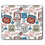 Computer Mouse Mat - Route 66 Highway USA Road Trip America Office Gift #8137