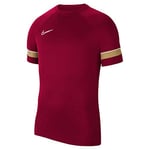 Nike T-shirt d'entraînement Academy 21, Homme, T-shirt, CW6101-677, Rouge/blanc/or jersey, s