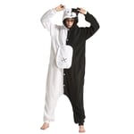 Monokuma Kigurumi Onesie för Vuxna - Anime Björndräkt Jumpsuit Pyjamas Svart Vit Djurdräkt Kvinnor Män Festdräkt Vinter Overall XL Height 174*183CM