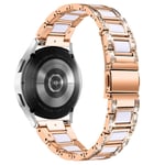 Samsung Galaxy Watch FE Armband i metall med fina stenar, Rosegold Snow