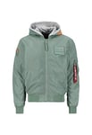 Alpha Industries MA-1 TT Hood Custom Bomber Jacket for Men Dusty Green