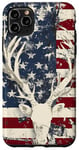 Coque pour iPhone 11 Pro Max Blanc Classique Tropical Buck Chasse Camouflage Drapeau Américain Téléphone