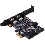 SilverStone SST-EC04-E - 2 ports PCI-E vers Carte Express USB 3.0, connecteur d'alimentation avec 15 broches SATA et 1 connecteur USB 3.0 de 20 broches ( offre deux autres ports USB 3.0 )