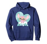 Disney Lilo & Stitch Cute Baby Angel With Style Chest Logo Pullover Hoodie