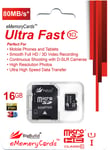16GB MicroSD 80MB/s Class 10 Memory card for KitVision ESCAPE HD5 HD5W Camera