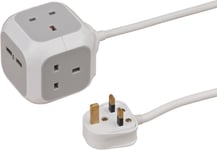 Brennenstuhl Extension Lead Cube 3 Gang & 2 USB Ports 3 Metre Extension Cable