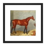 Edward Gilbert Hester Silvio 1877 8X8 Inch Square Wooden Framed Wall Art Print Picture with Mount