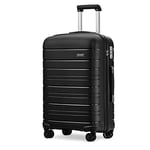 Kono Valise de Voyage légère à Coque Rigide de 55 x 40 x 20 cm avec Serrure TSA et 4 Roues pivotantes (Noir), Noir, S(Cabin 20Inch), Valise Cabine Rigide