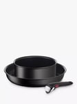 Tefal Ingenio Eco Resist Aluminium Non-Stick Beginner's Pan & Handle Set, 3 Piece