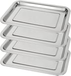 Baking Tray Set 4 Large Professional Oven Tray Baking Sheet Pan Cooking Serving