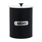 Tin Metal Bread Bin Canister Liberty Black White Storage Container Modern Design