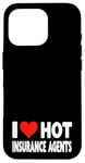 Coque pour iPhone 16 Pro I Love Hot Insurance Agents - Heart - Life Home Auto Insure